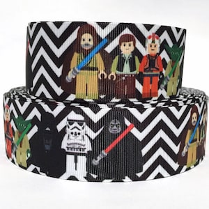 GROSGRAIN RIBBON 5/8", 7/8", 1.5" & 3" Star Wars Cartoon  By the Yard Printed ( Buy Another One, Add to Cart,  Save on Combine Shipping )