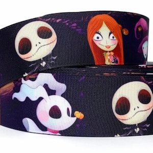 Grosgrain Ribbon 5/8", 7/8", 1.5" & 3" Nightmare Before CHRISTMAS Halloween  (  Add to Cart,  Save on Combine Shipping )