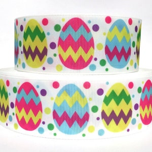 Grosgrain Ribbon 5/8", 7/8", 1.5", 3" Easter Eggs Chevron Stripes For Gifts, Hair bows  We Combine Shipping, Add to cart )