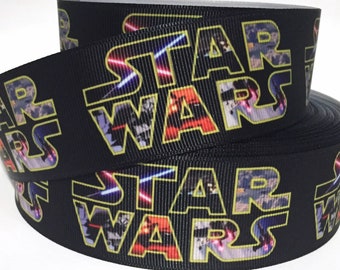 GROSGRAIN RIBBON 5/8", 7/8", 1.5" & 3" Star Wars Cartoon ST2 By the Yard Printed ( Buy Another One, Add to Cart,  Save on Combine Shipping )