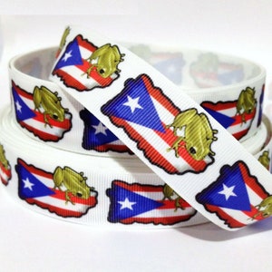 GROSGRAIN RIBBON 5/8", 7/8", 1.5" & 3" Puerto Rico Flag Printed ( Add to Cart,  Save on Combine Shipping )