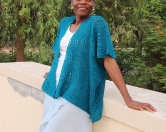 Crochet Ruana Pattern, City Walk Crochet Ruana Pattern, Ruana Cardigan, Crochet Ruana for Women, Summer Crochet Pattern