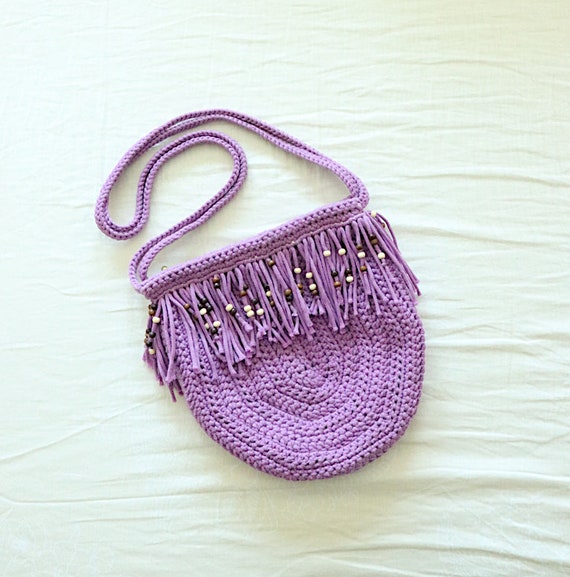 crochet fringe purse