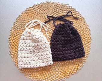 Easy Crochet Pouch Pattern: Bean Stitch Gift Bag (PDF Pattern)
