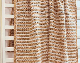 Easy Crochet Blanket Pattern: Customizable Two-Row Repeat (PDF Pattern