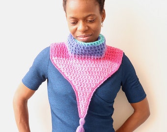 Cowl Crochet Pattern, Crochet Collar Cowl, Yarn Cake Crochet Cowl, Yarn Cake Crochet Pattern,  Neck Scarf, Crochet Accessory