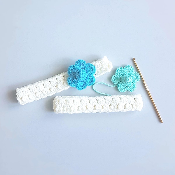 Baby Headband + Flower Crochet Pattern, Baby Shower gift, Photo prop, Crochet for baby, Beginner Crochet pattern, Last minute gifts