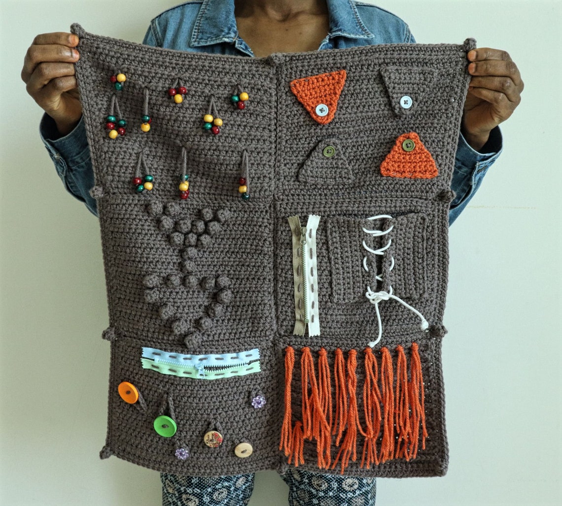 Crochet Fidget Blanket Pattern activity blanket for dementia Etsy