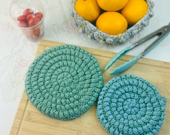 Kitchen Hotpad Potholder Crochet Pattern for Home and Living, Ecofriendly, Sustainable Crochet Projects