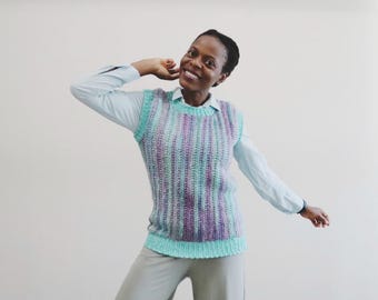 Crochet Sweater Vest Easy Pattern with Chunky Yarn for D.I.Y Clothing