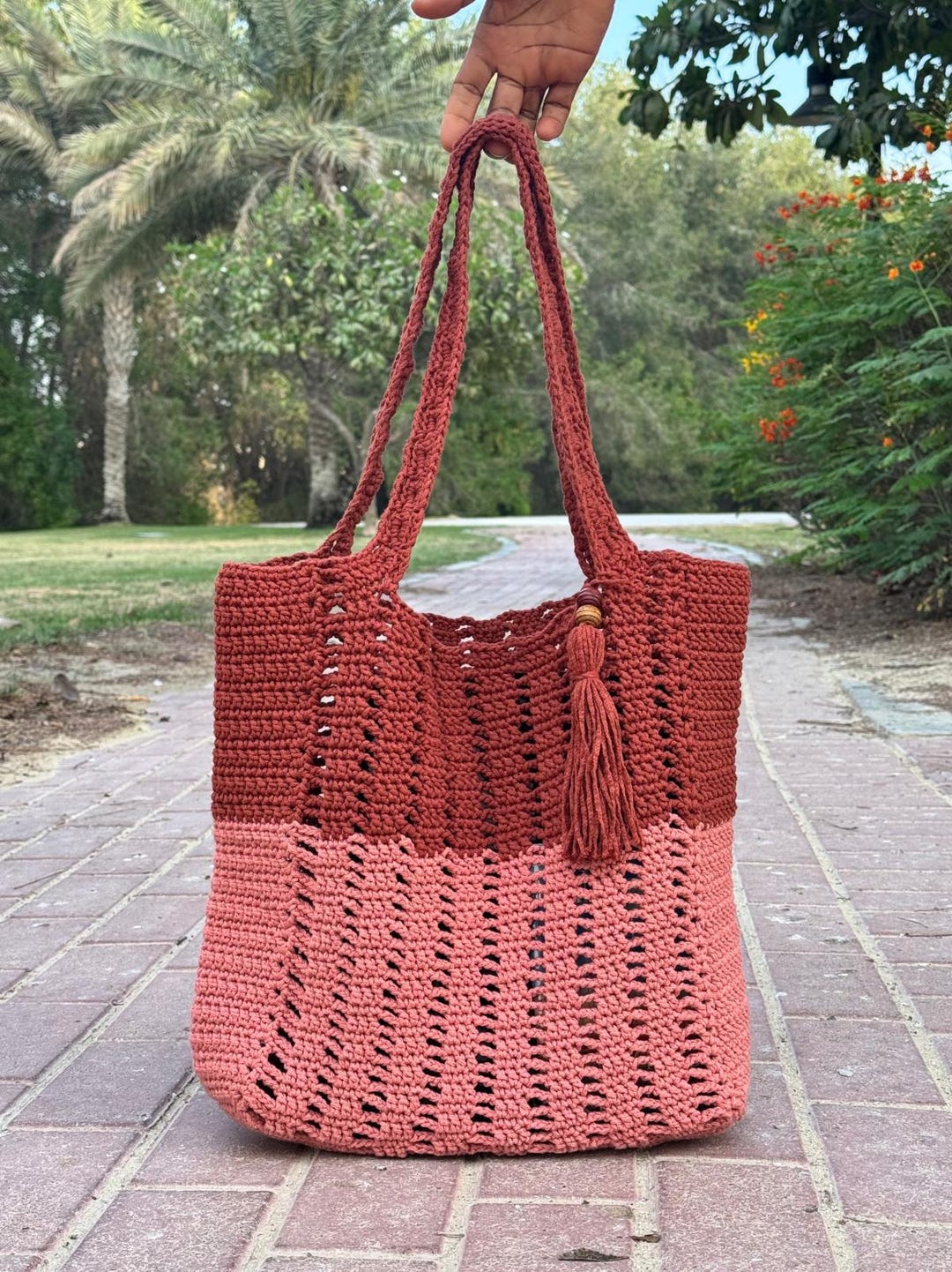Handmade Recycled Cotton Crochet Tote Bag: Everyday Carry  display picture 3