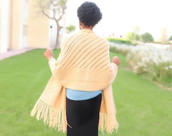 Reversible C2C Crochet Prayer Wrap Pattern: DK Yarn Cardigan (PDF Pattern)