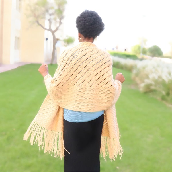 Prayer Wrap Crochet Pattern- Crochet Wrap, Reversible Prayer Wrap, Prayer Shawl Pattern, Crochet Cardigan, Corner to Corner Crochet Pattern