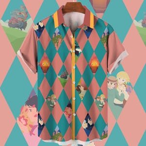 Howl's Moving Castle Button Down Hawaiian Shirt