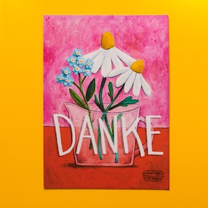 extra große Danke Blumen Post Karte klimaneutral gedruckt