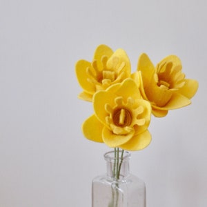 Daffodil / Felt Flowers / Felt Flower Stem / Felt Bouquet