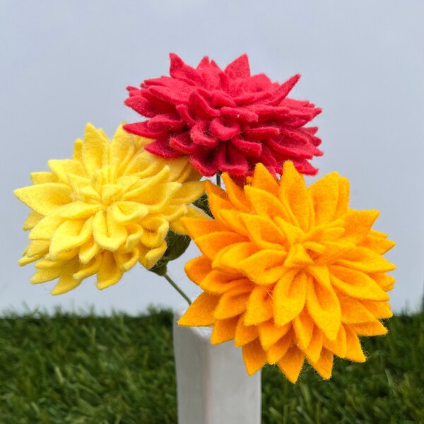 Dahlia Felt Flower - Etsy