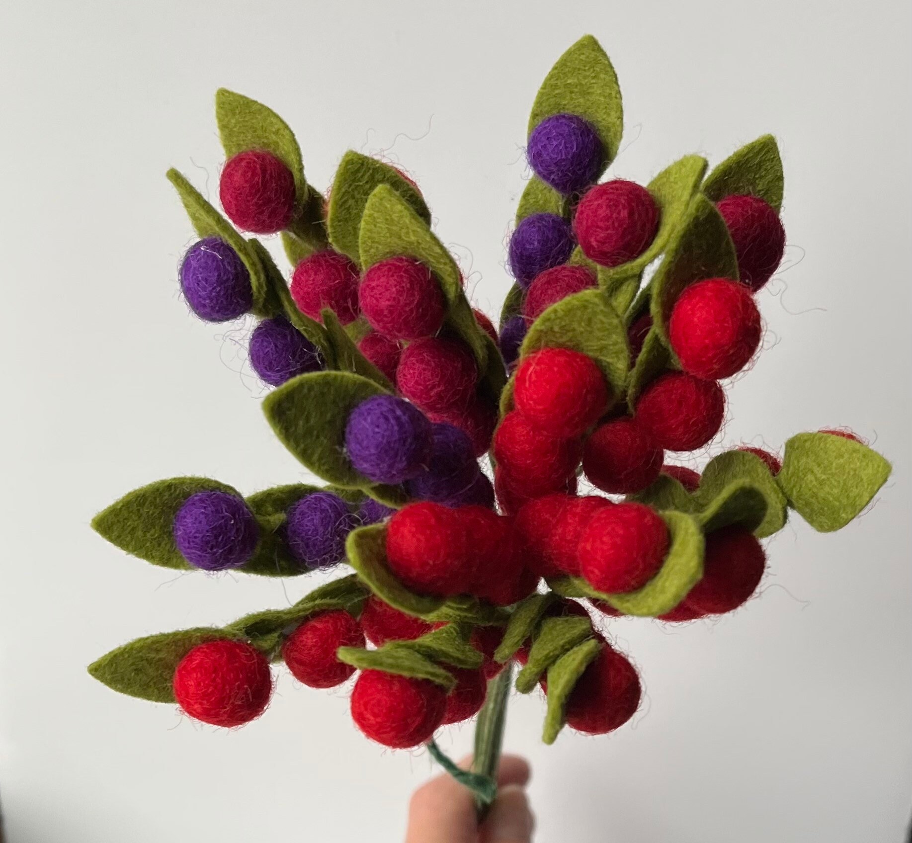 Berries Felt Greenery / Felt Foliage / Felt Leaves / Felt Etsy