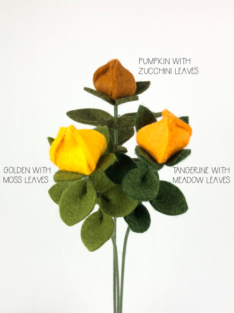 Bud Small Felt Greenery / Felt Foliage / Felt Leaves / Felt Etsy