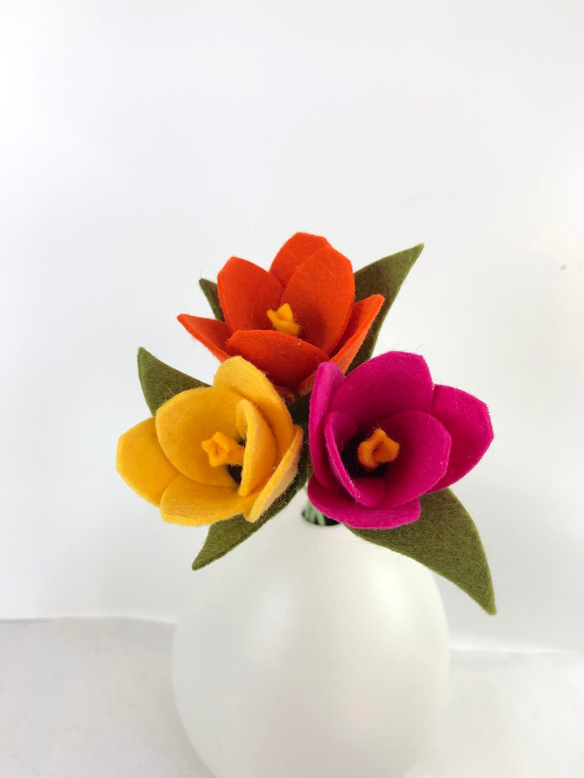Tulip / Felt Flowers / Felt Flower Stem / Felt Flower Bouquet Etsy