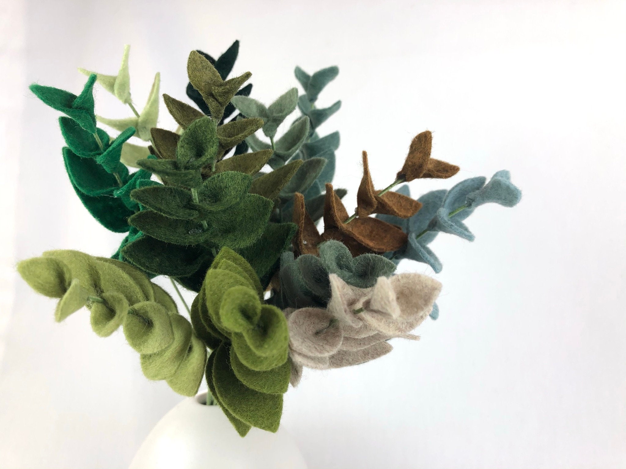 Eucalyptus Gunni Felt Greenery / Felt Foliage / Felt Leaves Etsy