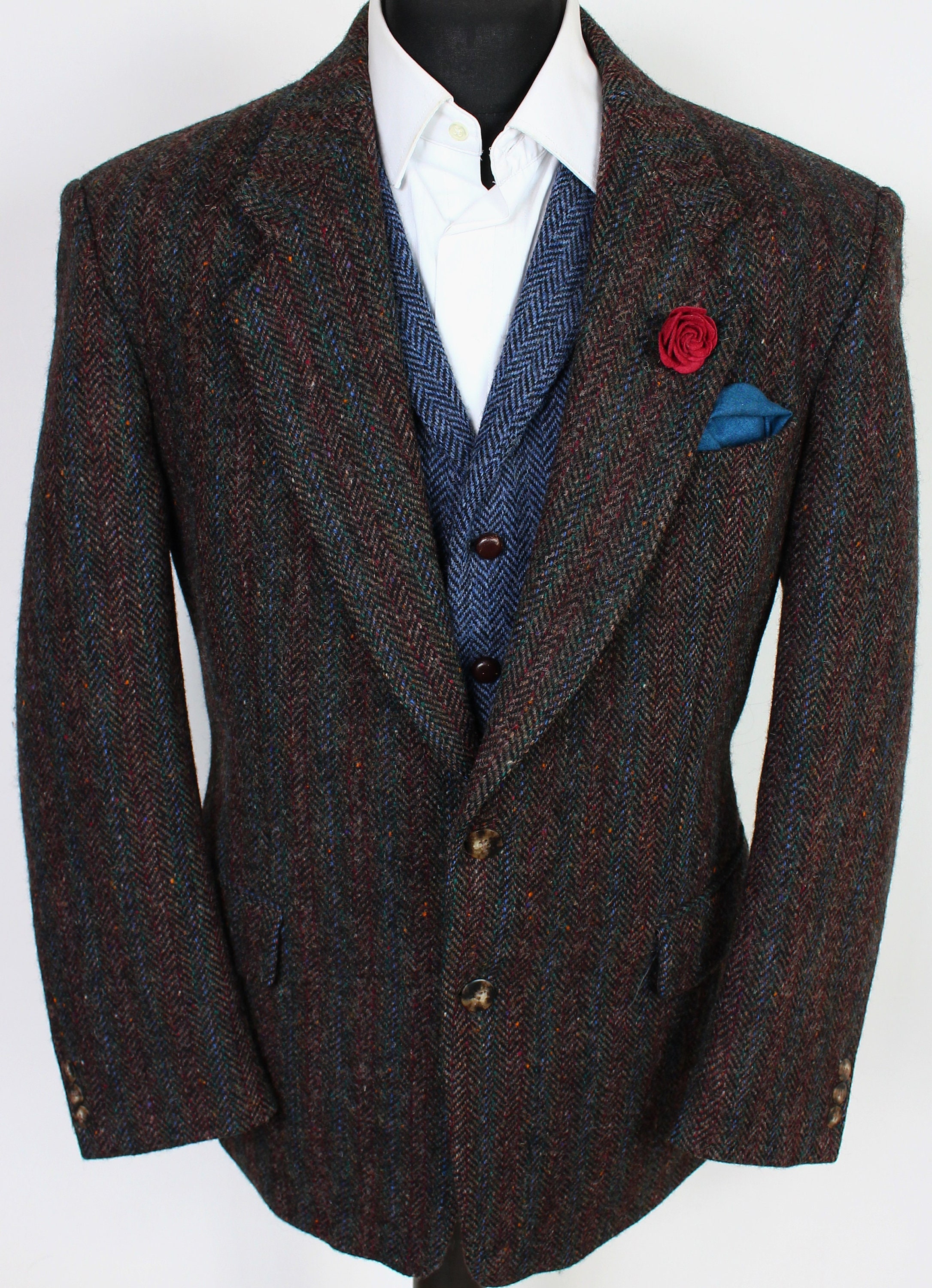 Harris Tweed Jacket Blazer Brown 44R SUPERB COLOUR TWEED 4188 Etsy