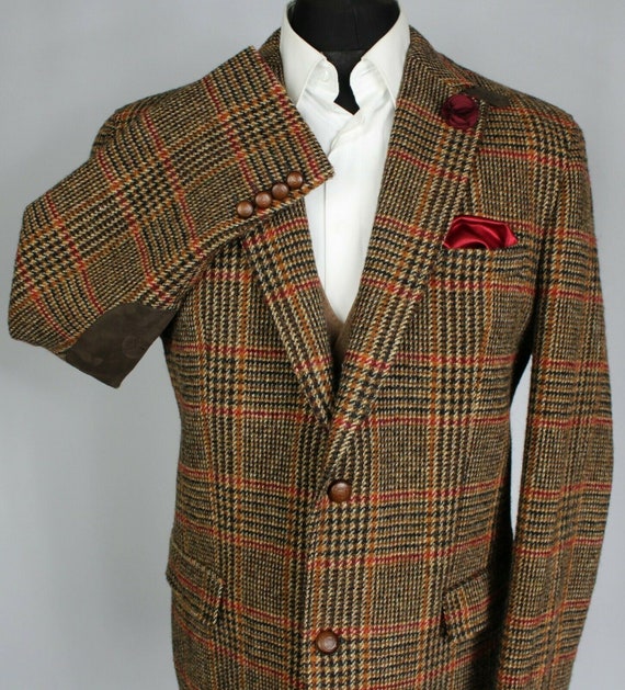 Harris Tweed Jacket Blazer Brown 44R BARUTTI COLLE