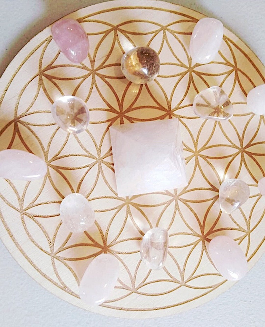 Wooden Crystal Grid | Crystal Grid | Wood Crystal Grid Design | Crystal ...