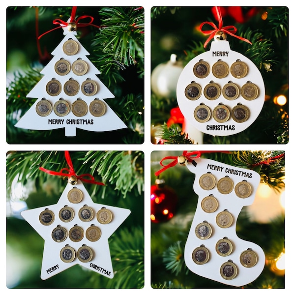 Christmas Coin Holders | Wooden Coin Holders | Christmas Coin Decorations | Christmas Money Idea | Coin Gift Idea | Christmas Decorations