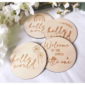 Hello World Plaque | Baby Photo Prop | New Baby Sign | Baby Announcement Plaque | New Baby Gift | Baby shower Gift | New Baby