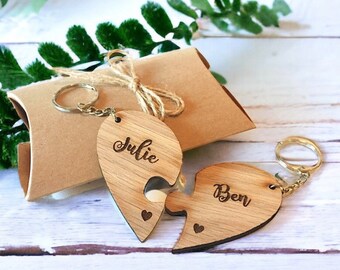 Personalized His & Hers Heart Jigsaw Keyring - Perfect Couples Gift For Valentine's! 10 thumbnail image