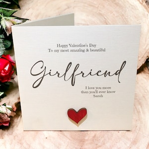 Tarjeta de San Valentín / Tarjeta personalizada / Tarjeta de pareja / Tarjeta de San Valentín / Regalo de madera / Tarjeta de novia novio