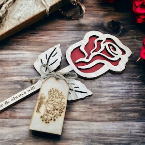 Keepsake Wooden Rose | Valentines Gift | Wedding Gift | Wooden Flower | 5th Anniversary Gift | Valentines Day | Rose | Personalised Gift