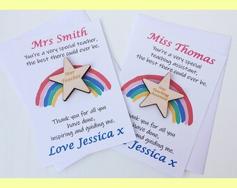 Regalo magnetico personalizzato a forma di stella per insegnanti, stella in legno incisa