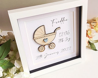 Baby Detail Frame, Personalised Baby Picture, New Baby Gift, Christening Gift, New Baby Frame, Birth Detail Photo Frame