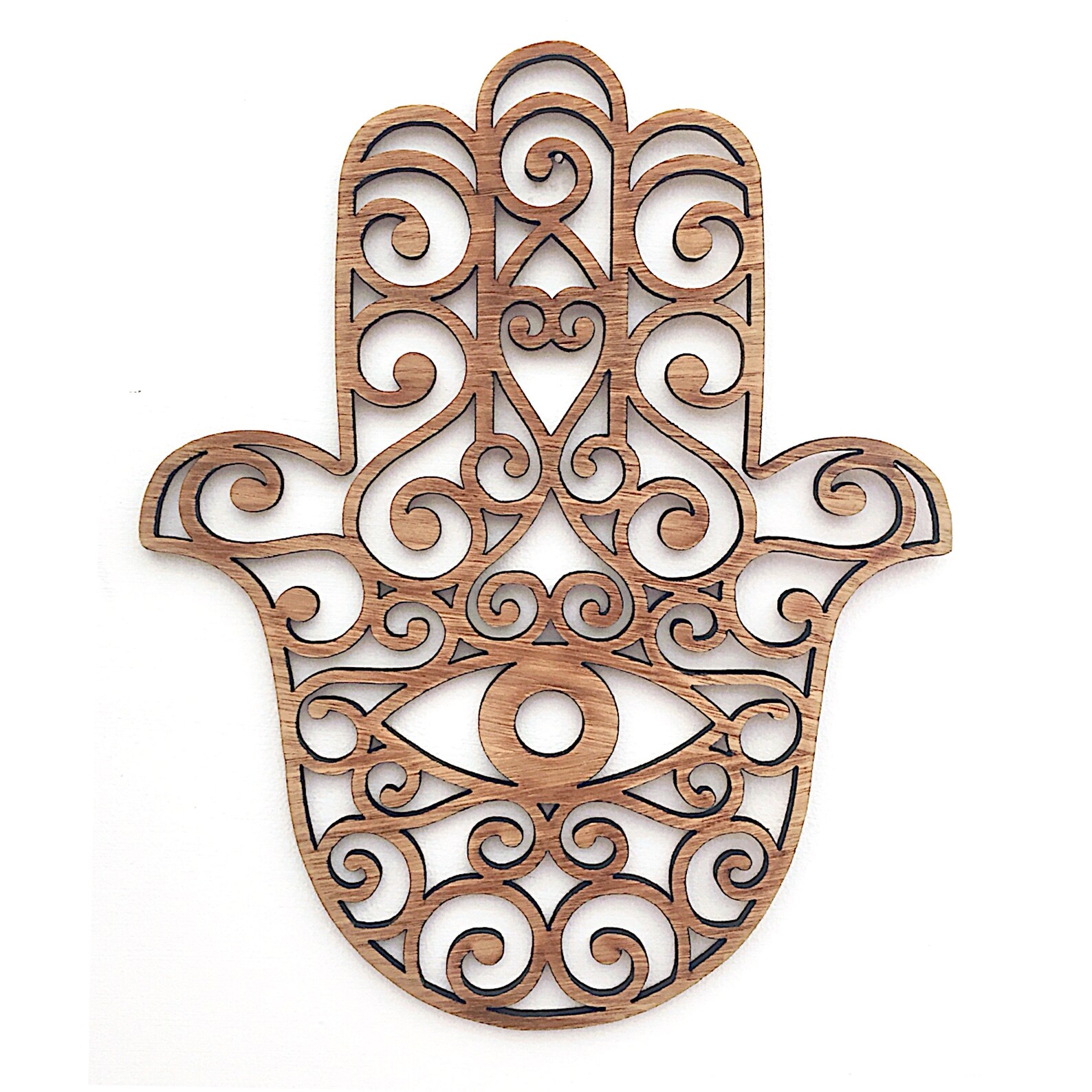 Large Wooden Hamsa Hand Decorative Wall Art Decor Etsy