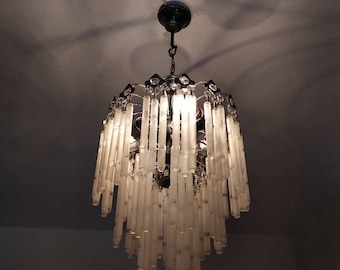 70s Chandelier Hanging Light Iridescent Orange Glass Shades Brass Dining Ceiling Light Vintage 1970s 70s Chandelier Hanging Light Iridescent Orange Glass Shades Brass Dining Ceiling Light Vintage 1970s