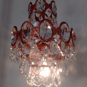 Crystal Chandelier Antique Vintage Brass LED Basket Ceiling Fixture Lamp Light Fixture  Lighting Home Decor 1 lamp