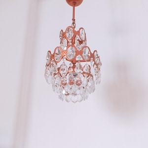 Crystal Chandelier Antique Vintage Brass LED Basket Ceiling Fixture Lamp Light Fixture  Lighting Home Decor 1 lamp
