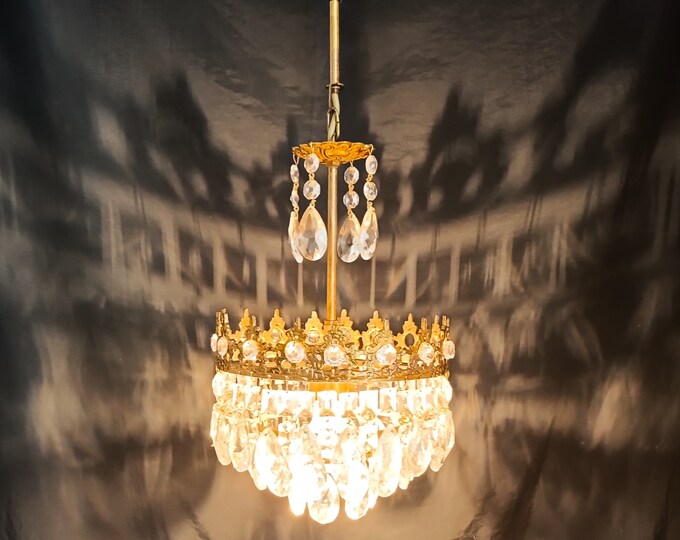 Vintage Quality Crystal Chandelier Lighting With 1 Lamp Etsy