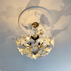Vintage Murano Milk Glass Chandelier