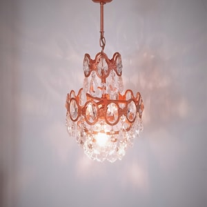 Crystal Chandelier Antique Vintage Brass LED Basket Ceiling Fixture Lamp Light Fixture  Lighting Home Decor 1 lamp