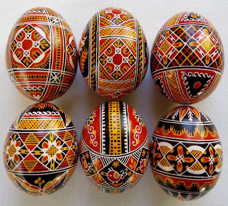 6 Real Ukrainian handmade Pysanky Easter Egg Ukraine Osterei Etsy