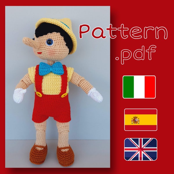 Patron Pinocchio amigurumi (Eng.)Tutoriel Pinocchio amigurumi (Eng.) Patrón Pinocho amigurumi (Esp.)