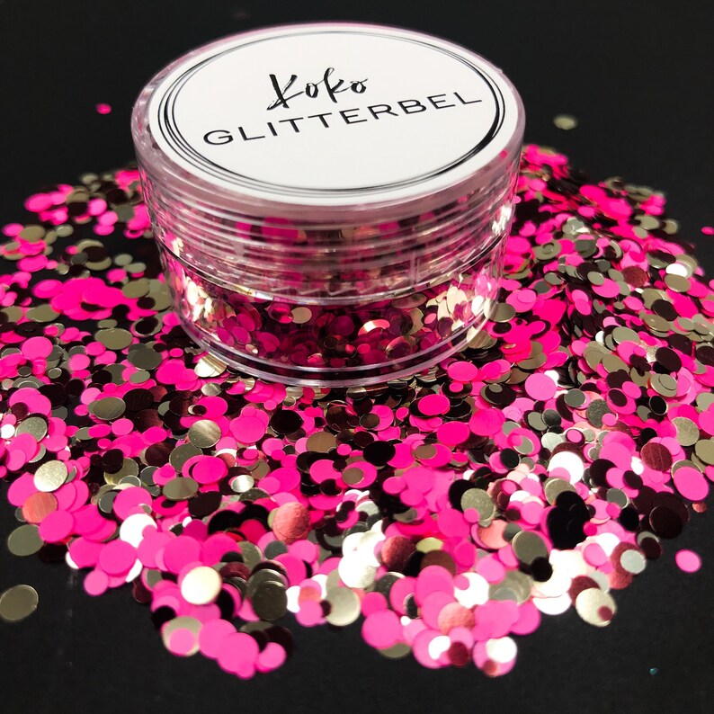 Lollipop Glitter Dots Pink & Gold Metallic Glitter Mix Etsy