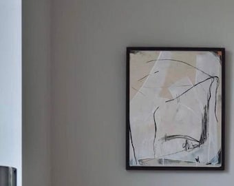 Pintura abstracta / Pintura / Abstracto / Blanco / Pintura abstracta / Beige / Mdf / Único