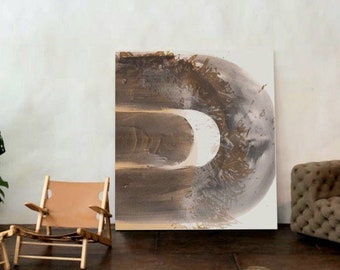 Abstracto / arte / pintura / geométrico / único / acrílico / mixedmedia / formas / negro / beige