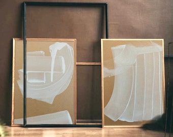 Minimalista / Abstracto / Formas / Beige / Blanco / Acrílico / Pintura Única