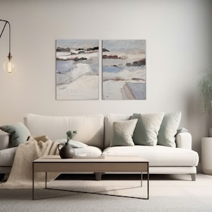 Paesaggio/ Paesaggio/ astratto/ Arte/ Dittico m/ Acrilico/ Gesso/ Pittura/ Pittura