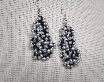 Orecchini con perline,orecchini all'uncinetto,fatto a mano,gioielli , gioielli donna ,gioielli fatti a mano,uncinetto ,regalo donna .